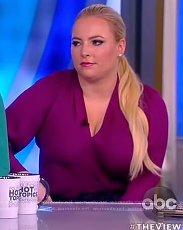 Meghan's purple wrap top on The View