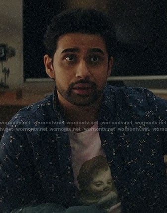 Rakesh's cherub print tee on God Friended Me