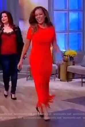 Sunny's red fringe skirt on The View