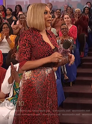 Wendy's red leopard top and skirt on The Wendy Williams Show