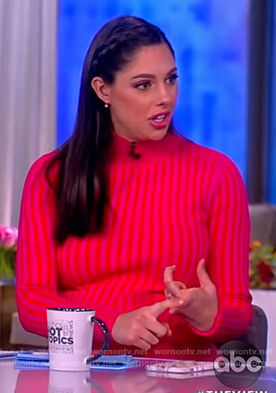 Abby's pink ribbed dress on The View