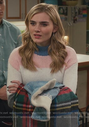 Taylor's striped knit sweater on American Housewife