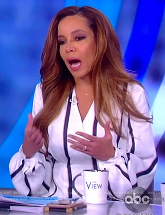 Sunny's white striped wrap top on The View