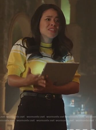 Mariana's yellow striped sweater on Good Trouble