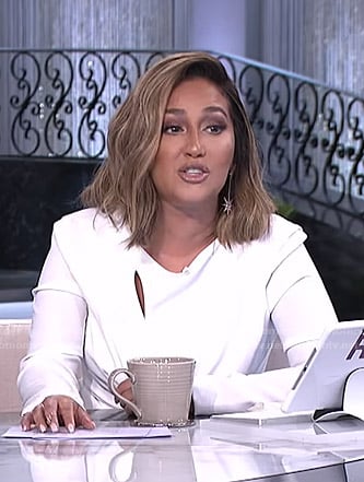 Adrienne's white cutout dress on The Real