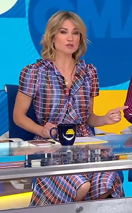Amy's metallic ruffled wrap dress on Good Morning America