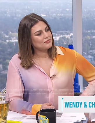 Carissa's pink ombre blouse on E! News Daily Pop