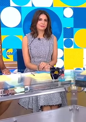 Cecilia's tweed sleeveless top and skirt on Good Morning America