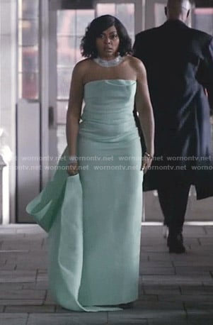 Cookie's pastel green strapless gown on Empire