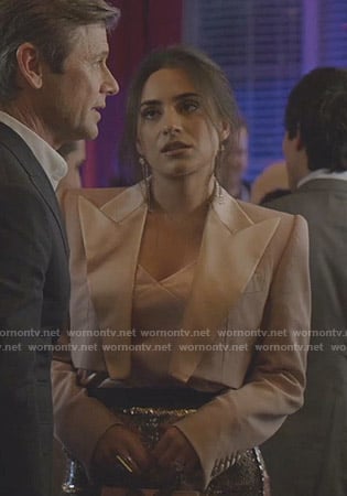 Cristal's pink cropped jacket on Dynasty
