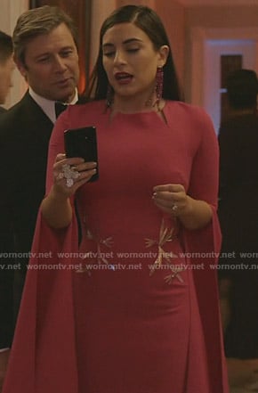 Cristal's pink slit gown on Dynasty