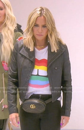 Teddi's rainbow lip print tee on The Real Housewives of Beverly Hills