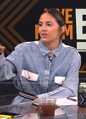 Erin's denim belted shirtdress on Live from E!