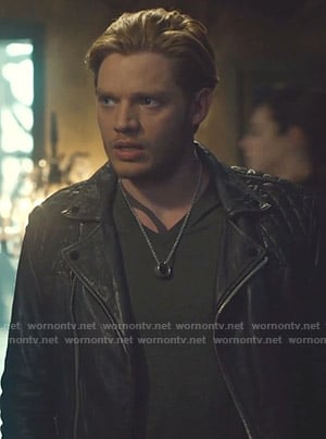 Jace's leather moto jacket on Shadowhunters