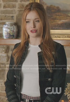 Kirby's black military style jacket on Dynasty