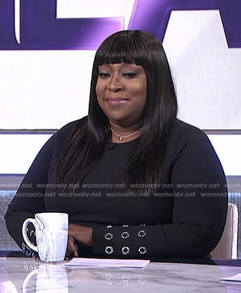 Loni's black grommet dress on The Real