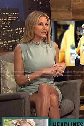 Morgan's ruched side mock neck dress on E! News Nightly Pop