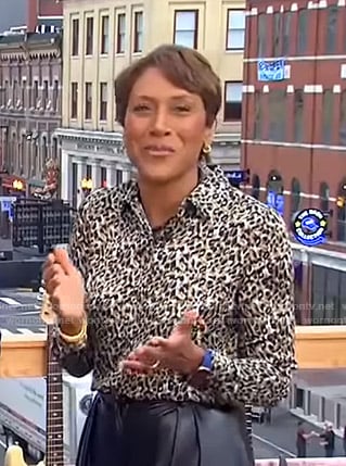 Robin's leopard print blouse on Good Morning America