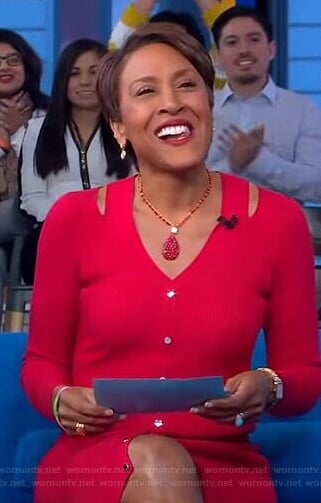 Robin's button front cutout dress on Good Morning America