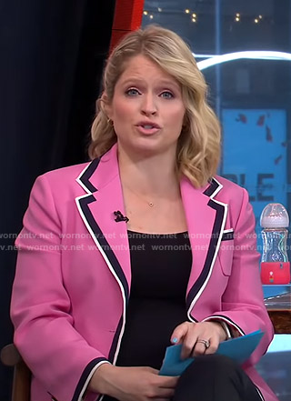 Sara's pink blazer on GMA Strahan And Sara