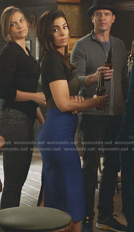 Susan's colorblocked short sleeve dress on Whiskey Cavalier