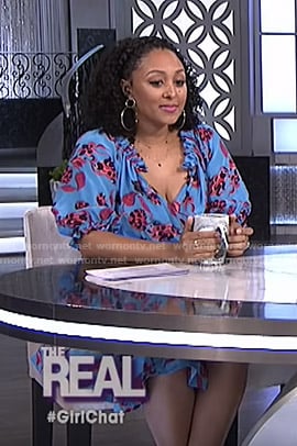 Tamera's blue floral dress on The Real