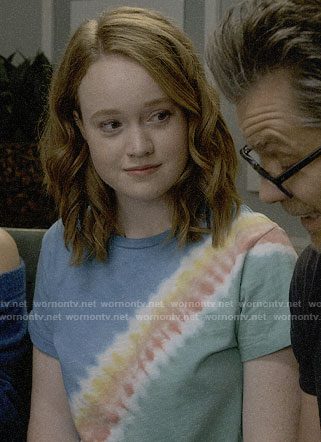 Abby's tie dye tee on Santa Clarita Diet