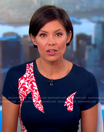 Alex's paneled printed dress on CBS This Morning