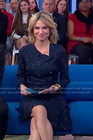 Amy's navy arrow print dress on Good Morning America
