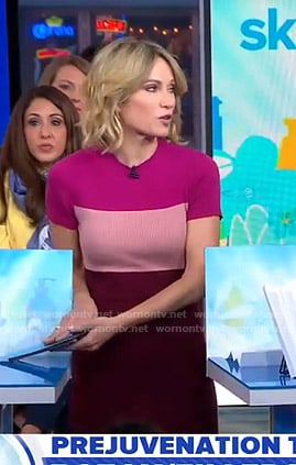 Amy's pink colorblock dress on Good Morning America