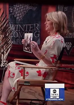 Amy's white floral wrap dress on Good Morning America