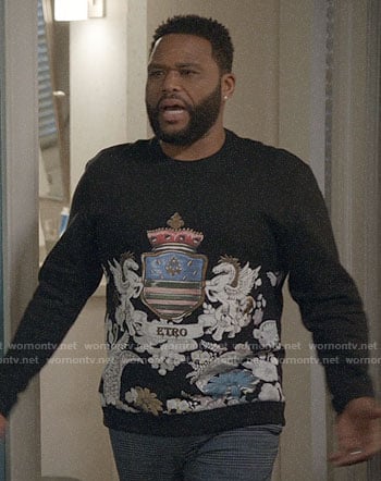 Andre's crown print sweatshirt on Black-ish