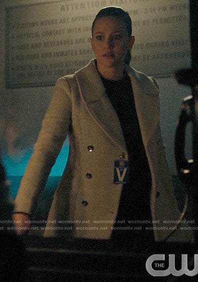 Betty's grey coat with silver buttons on Riverdale