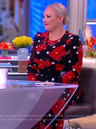 Meghan's bag print midi dress on The View
