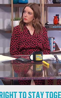 Melanie's black polka dot dress on E! News Daily Pop