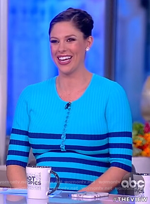 Abby's blue striped dress on The View