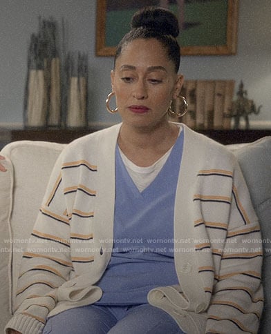 Bow's striped cardigan on Black-ish