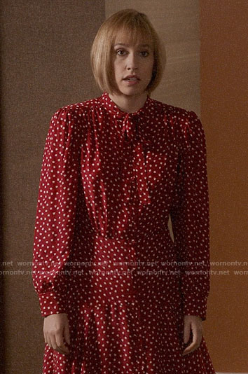Catherine's red heart print dress on Veep