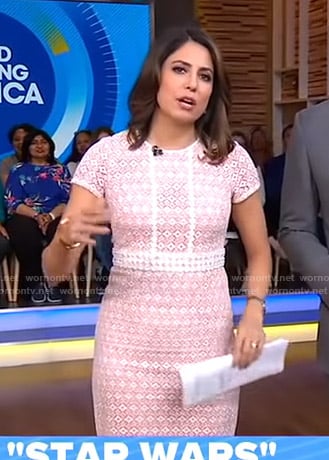 Cecilia's pink lace dress on Good Morning America