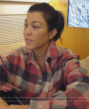 Kourtney's check button down shirt on Keeping Up with the Kardashians