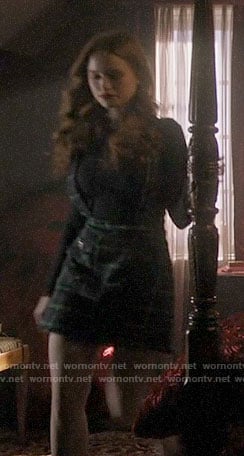 Cheryl's green plaid overall skirt on Riverdale