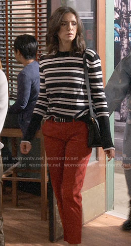 Clem's black striped sweater on Fam