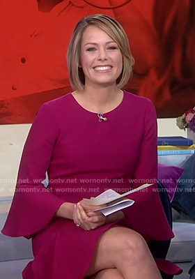 Dylan's bell sleeve dress with frilled asymmetric hem on Today