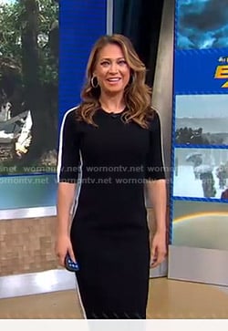 Ginger's black side stripe dress on Good Morning America