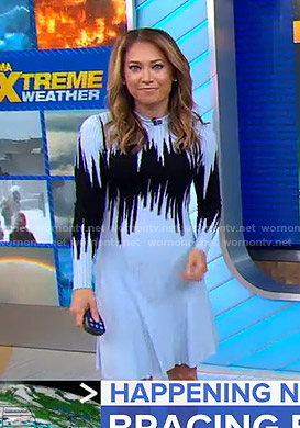 Ginger's blue and black knit dress on Good Morning America