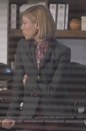 Kate's gray blazer and floral blouse on For the People