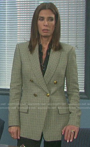 Hope's checked double-breasted blazer on Days of our Lives