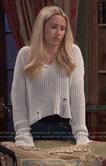 Josslyn's distressed cropped sweater on General Hospital