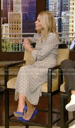 Kelly's black floral dress on Live with Kelly and Ryan