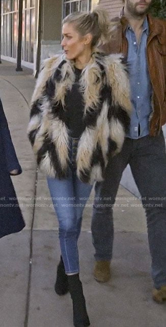 Kristin's zig zag fur jacket on Very Cavallari